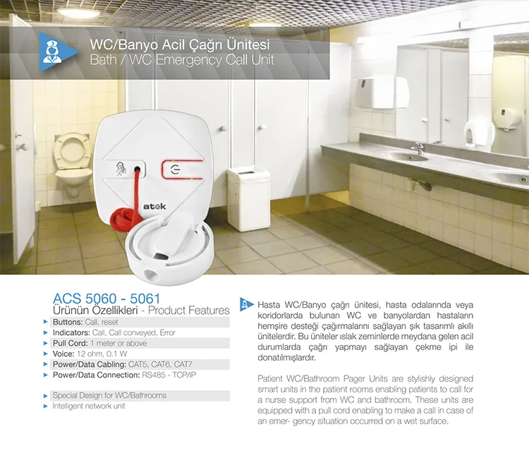 WC / Banyo acil çağrı ünitesi broşürü